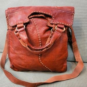 Lucky Brand Italian leather abbey road crossbody messenger bag